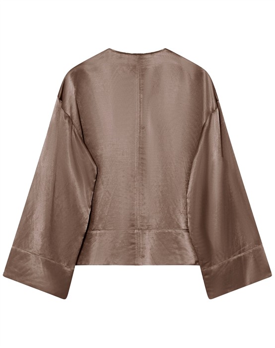 Davies High Shine Blend Bluse - Glacier Grey